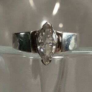Sterling Silver Ring with Marquise CZ